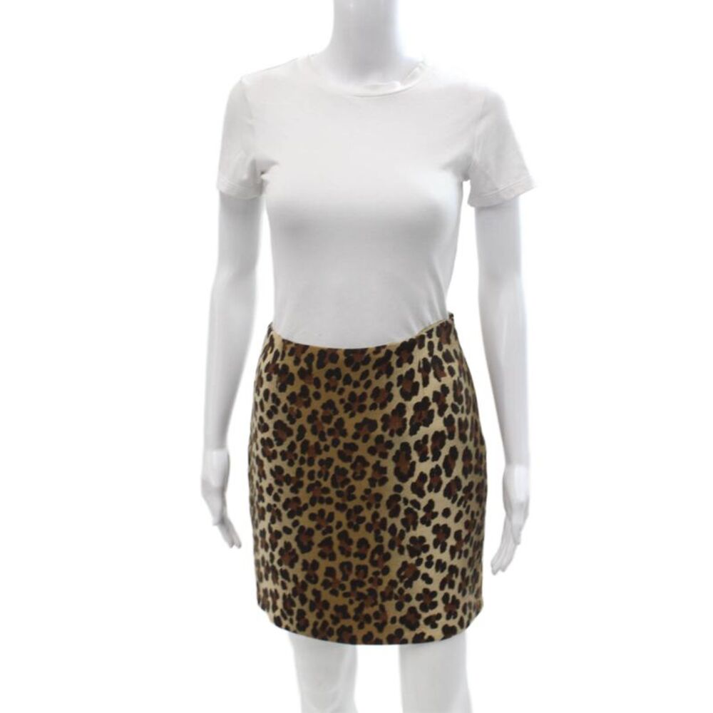 Moschino Cheap & Chic Women Beige Animal Print Pencil Skirt Mini Size 8